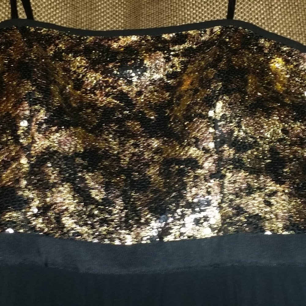 NW Black & Gold Wild Raisin Sequin Strapless High-low Cocktail Dress Sz 6 NWT - Picture 7 of 13